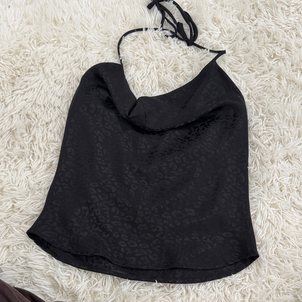 Elegant Black Halter Top